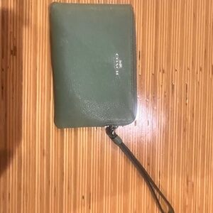 Vintage Coach Sea Foam Green Wristlet